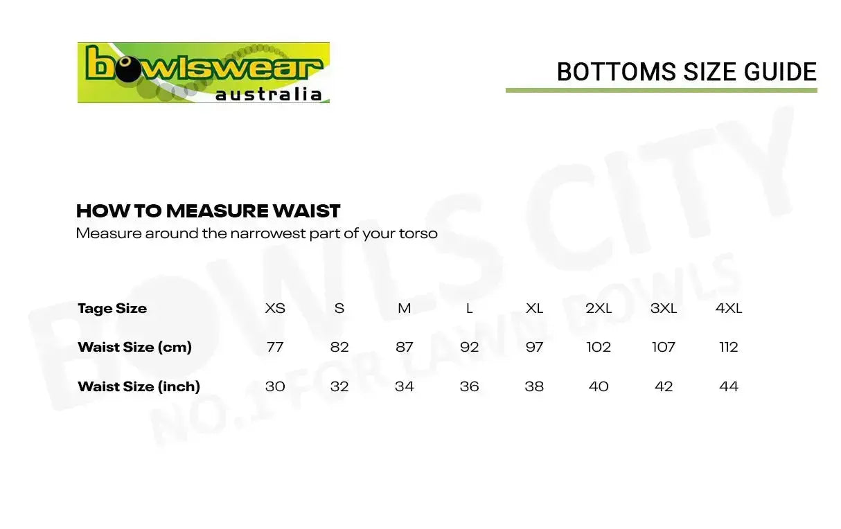 Bowlswear Australia Mens Comfortfit Pant BA Logo - White Bowlswear Australia