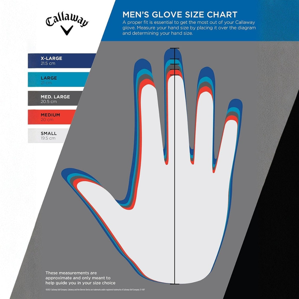 Callaway Mens Fusion Golf Glove '24 - White/Charcoal