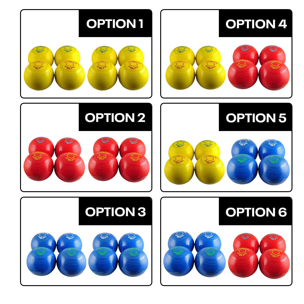 Drakes Pride 3 7/8" Carpet Bowls Set - 8 Bowls Coloured Drakes Pride