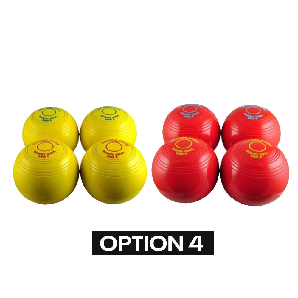 Drakes Pride 3 7/8" Carpet Bowls Set - 8 Bowls Coloured Drakes Pride
