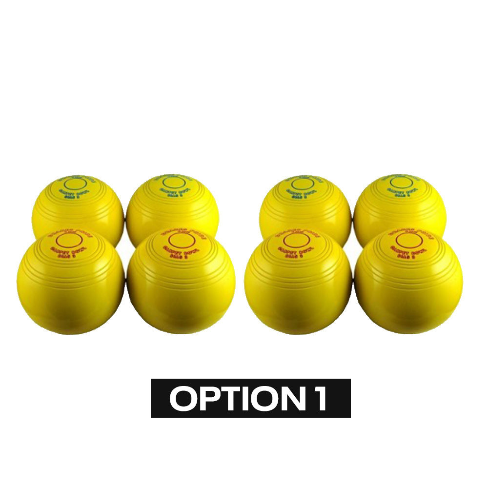 Drakes Pride 3 7/8" Carpet Bowls Set - 8 Bowls Coloured Drakes Pride