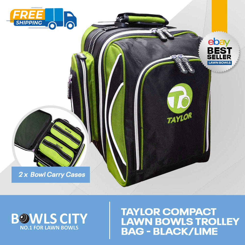 NEW COLOUR! Taylor Black/Lime Compact Trolley Bag on wheels.