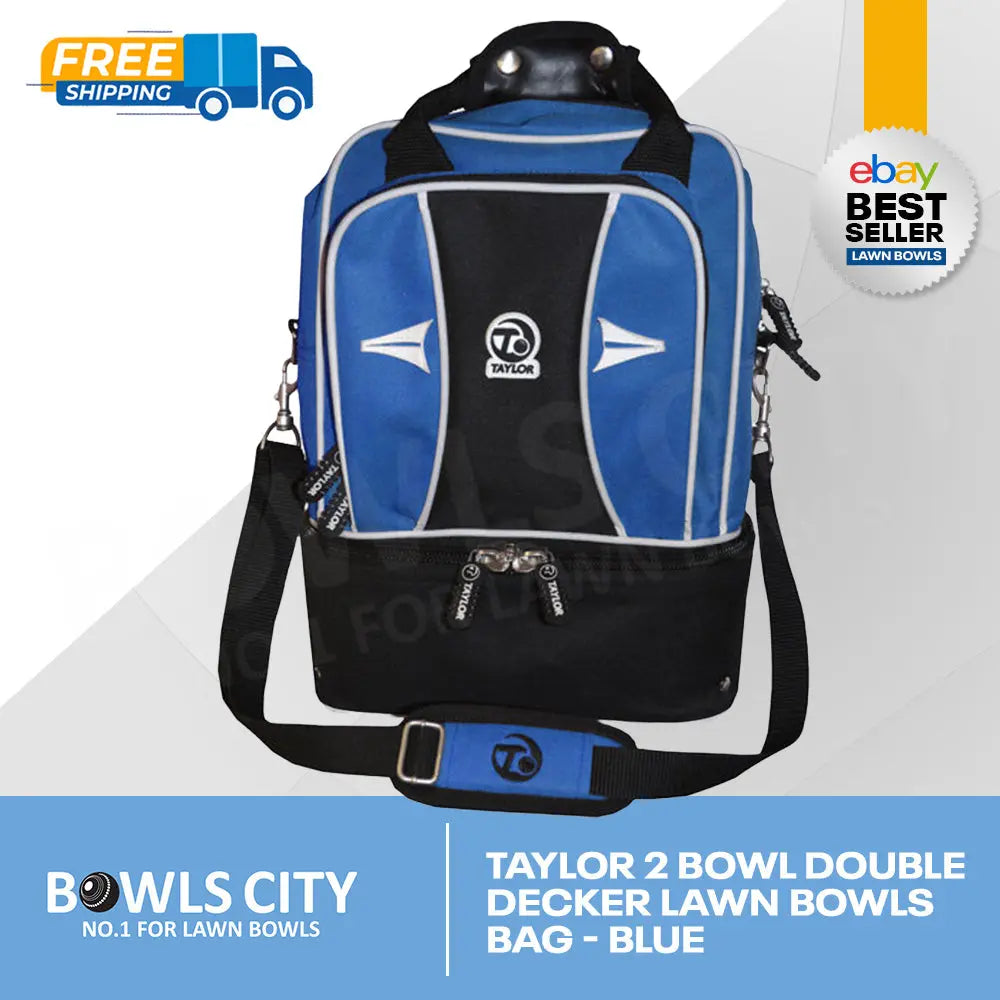 FREE POSTAGE! Taylor Blue 2 Bowls Bag with storage. Pefect for pennants Taylor