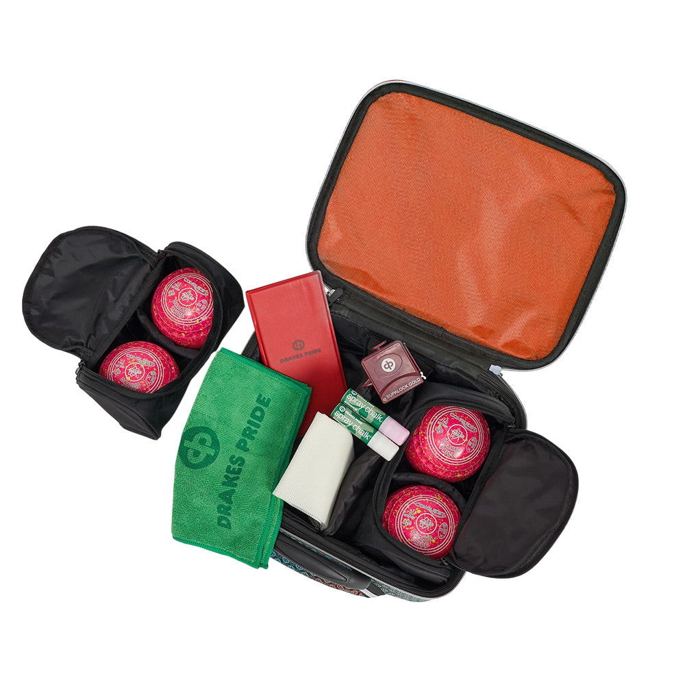 Drakes Pride Horizon MK3 Locker Trolley Lawn Bowls Bag - Orange/Purple