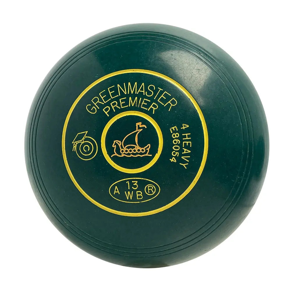 Greenmaster (Pre-Owned) Premier Lawn Bowls Size 4 Heavy Non-Gripped - Green - E86054 Greenmaster