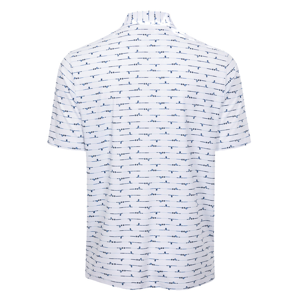 Greg Norman Mens Golf Club Stripe Polo - White