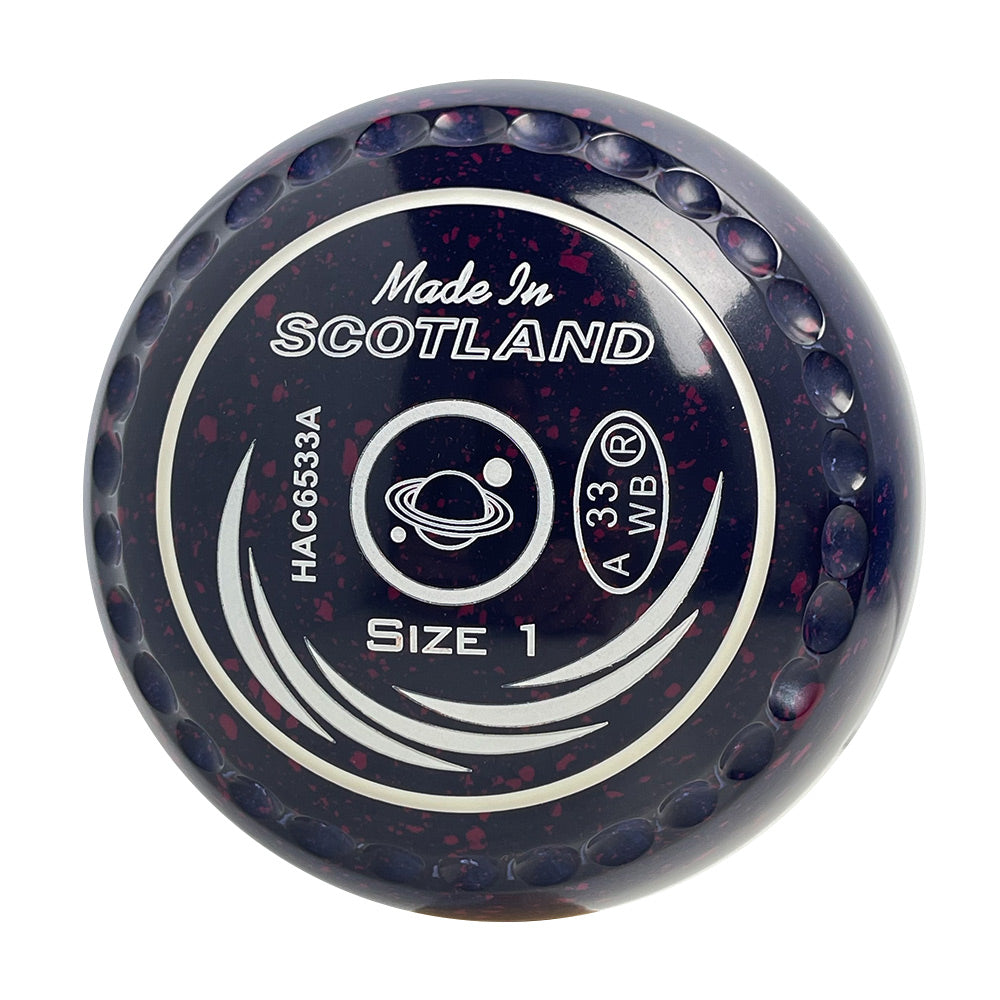 Taylor SRV Lawn Bowls Size 1 Heavy Gripped Dark Blue/Magenta -HAC6533A