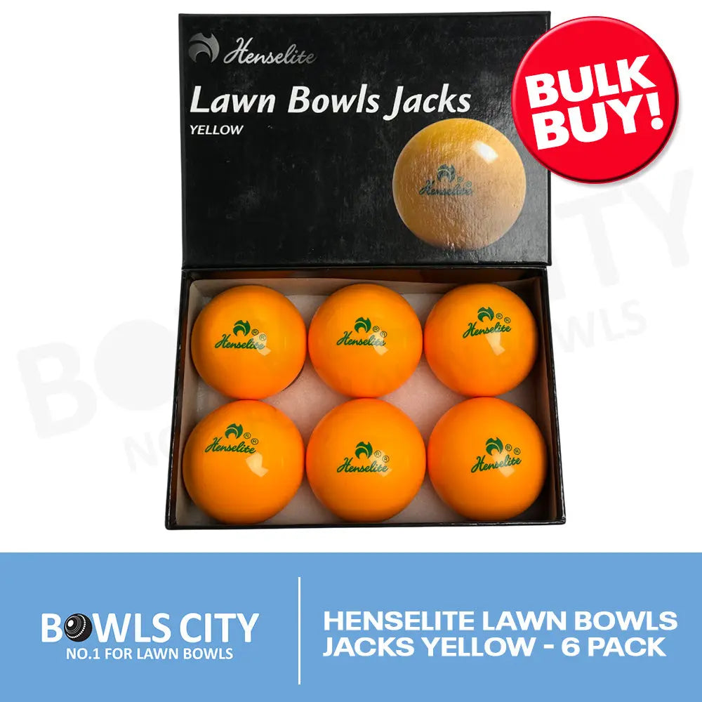 Henselite Lawn Bowls Jacks Yellow - 6 Pack - Bowls City
