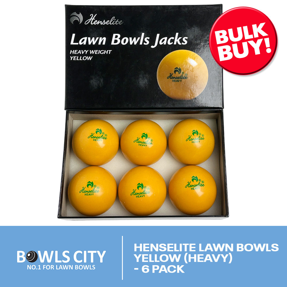 Henselite Lawn Bowls Yellow (HEAVY) - 6 Pack