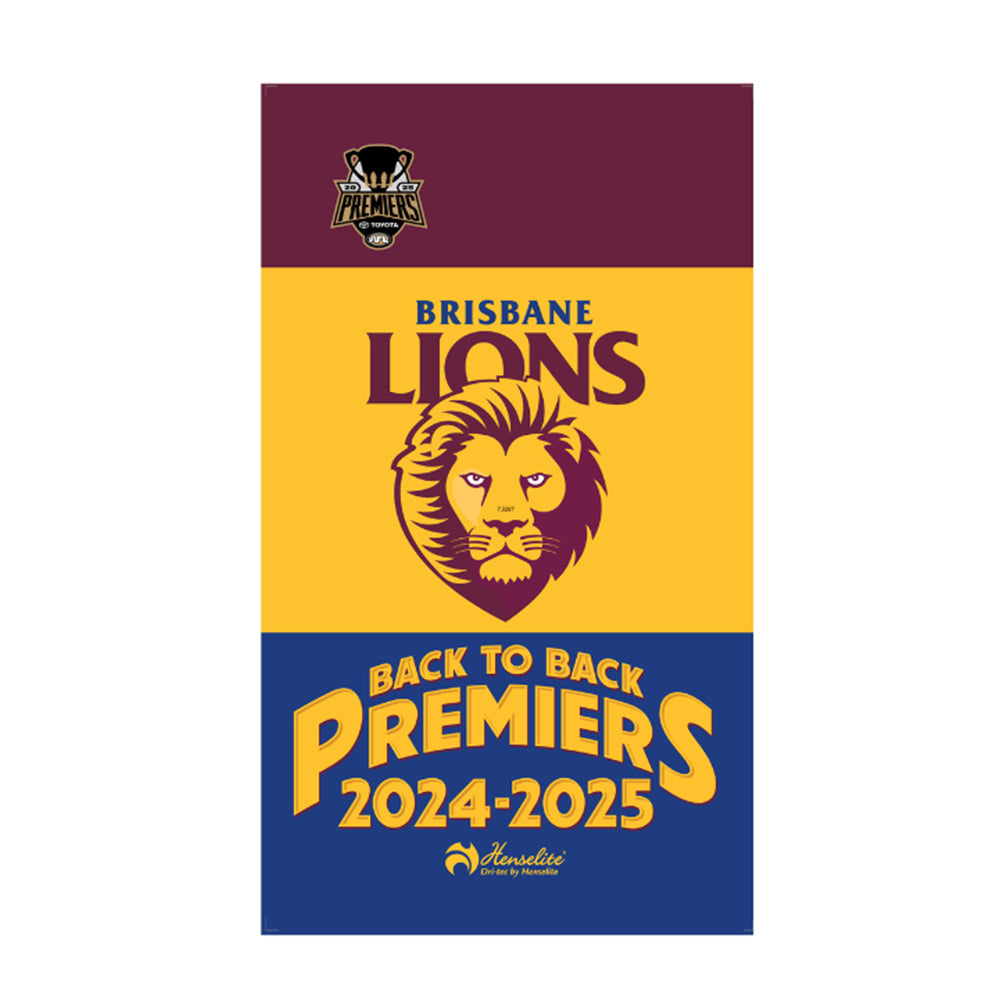 Henselite Dri- Tec Towel AFL Premiers 25 Brisbane Lions