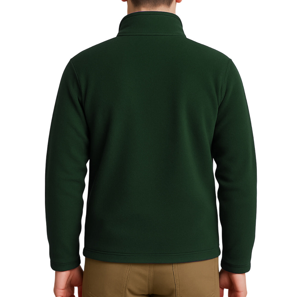 Holland Park Mens Polar Fleece Jacket BA Logo - Bottle Green