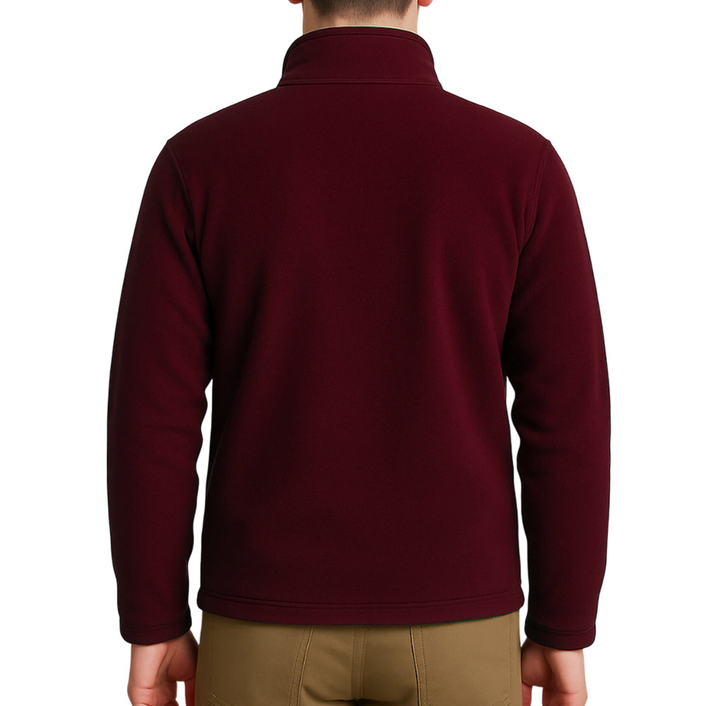 Holland Park Mens Polar Fleece Jacket BA Logo - Maroon