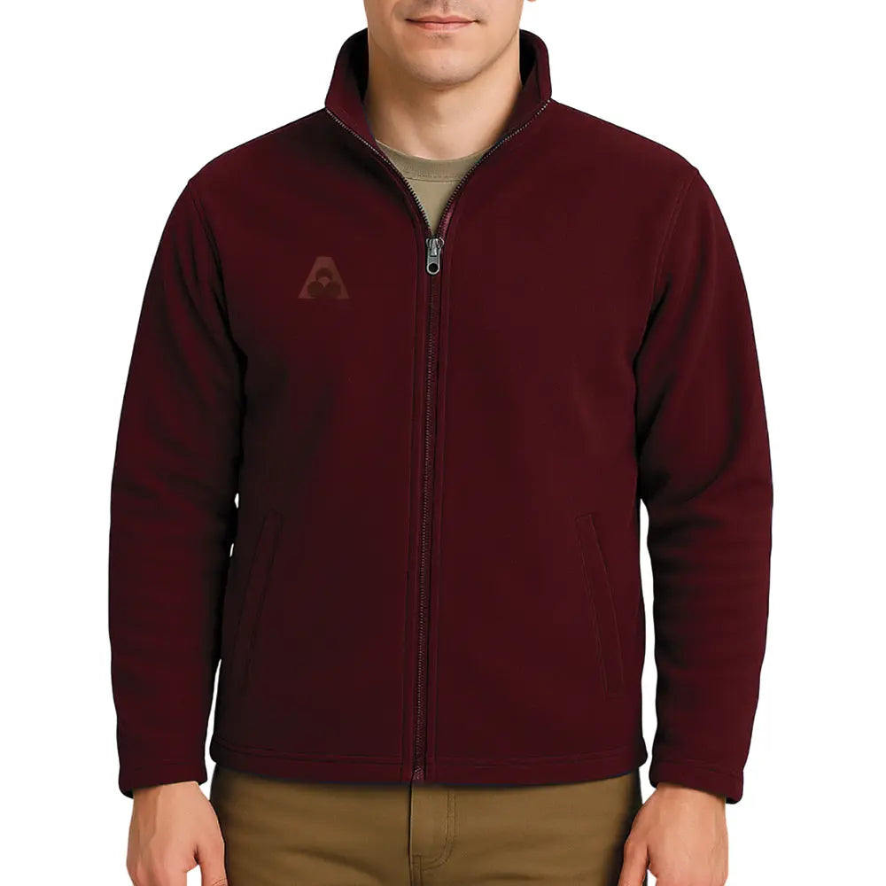 Holland Park Mens Polar Fleece Jacket BA Logo - Maroon - Bowls City