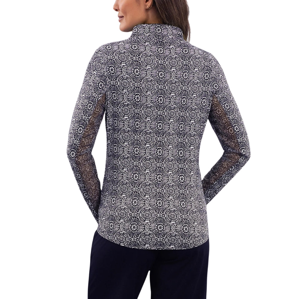 Ibkul Womens Amani Mock Neck Polo