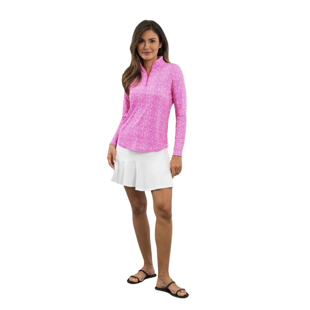 Ibkul Womens Amani Mock Neck Polo