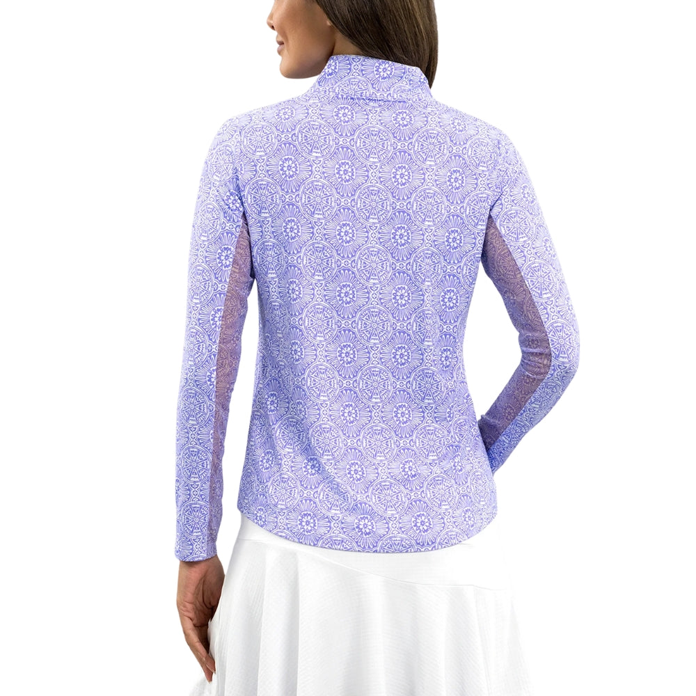 Ibkul Womens Amani Mock Neck Polo