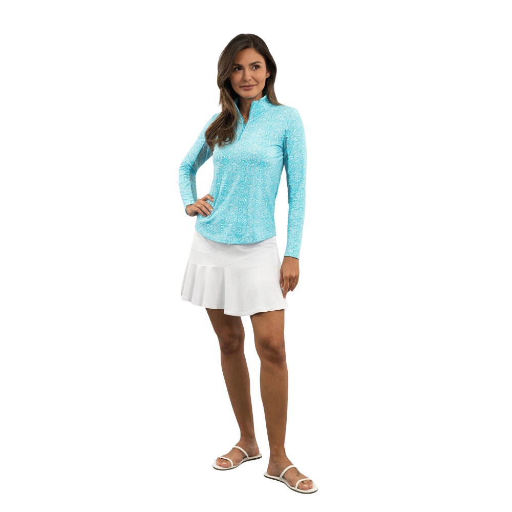 Ibkul Womens Amani Mock Neck Polo