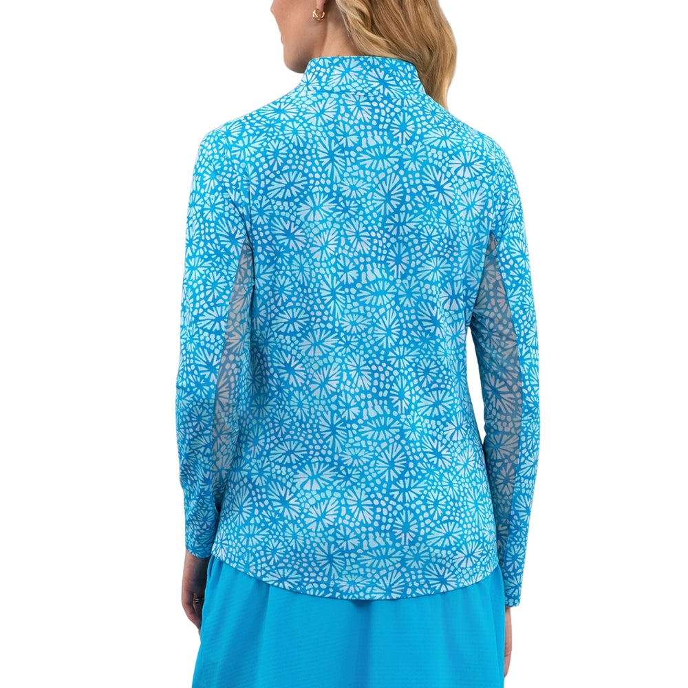 Ibkul Womens Gladis Mock Neck Polo