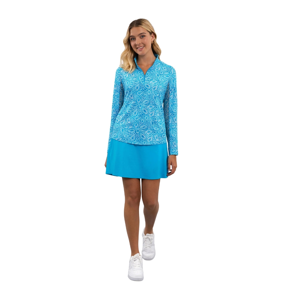 Ibkul Womens Gladis Mock Neck Polo