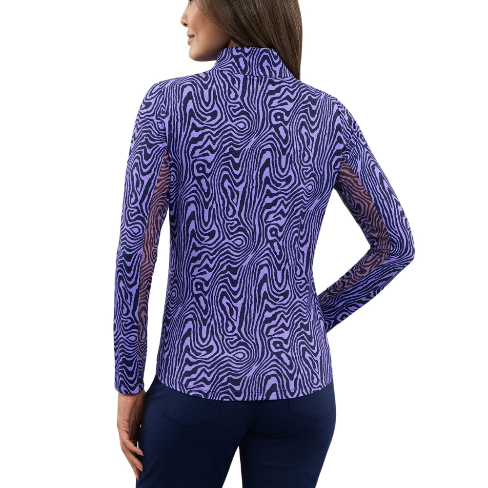 Ibkul Womens Courtney Mock Neck Polo