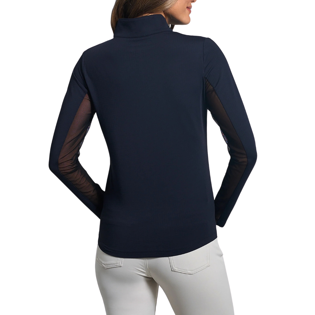 Ibkul Womens Long Sleeve Mock Polo