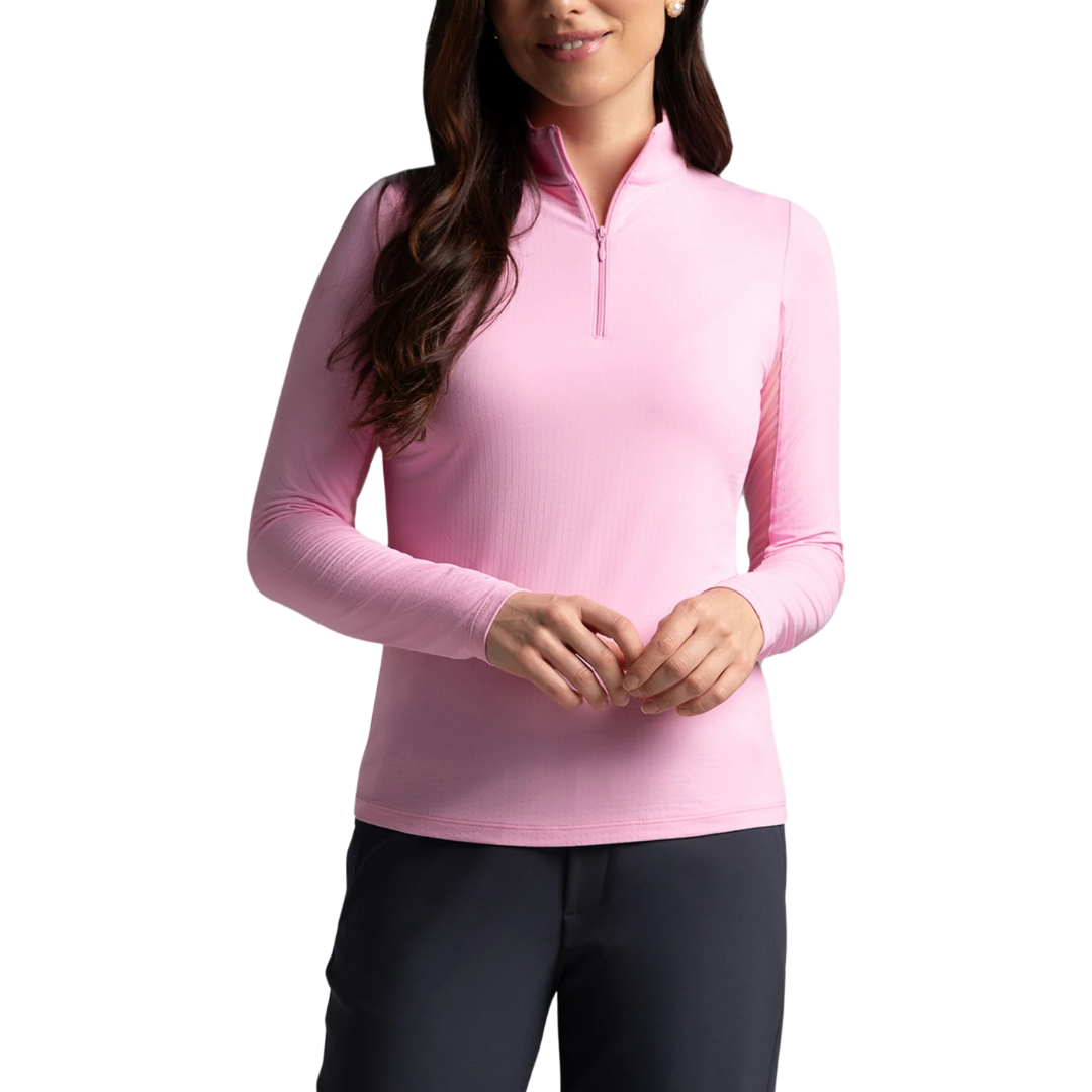 Ibkul Womens Long Sleeve Mock Polo