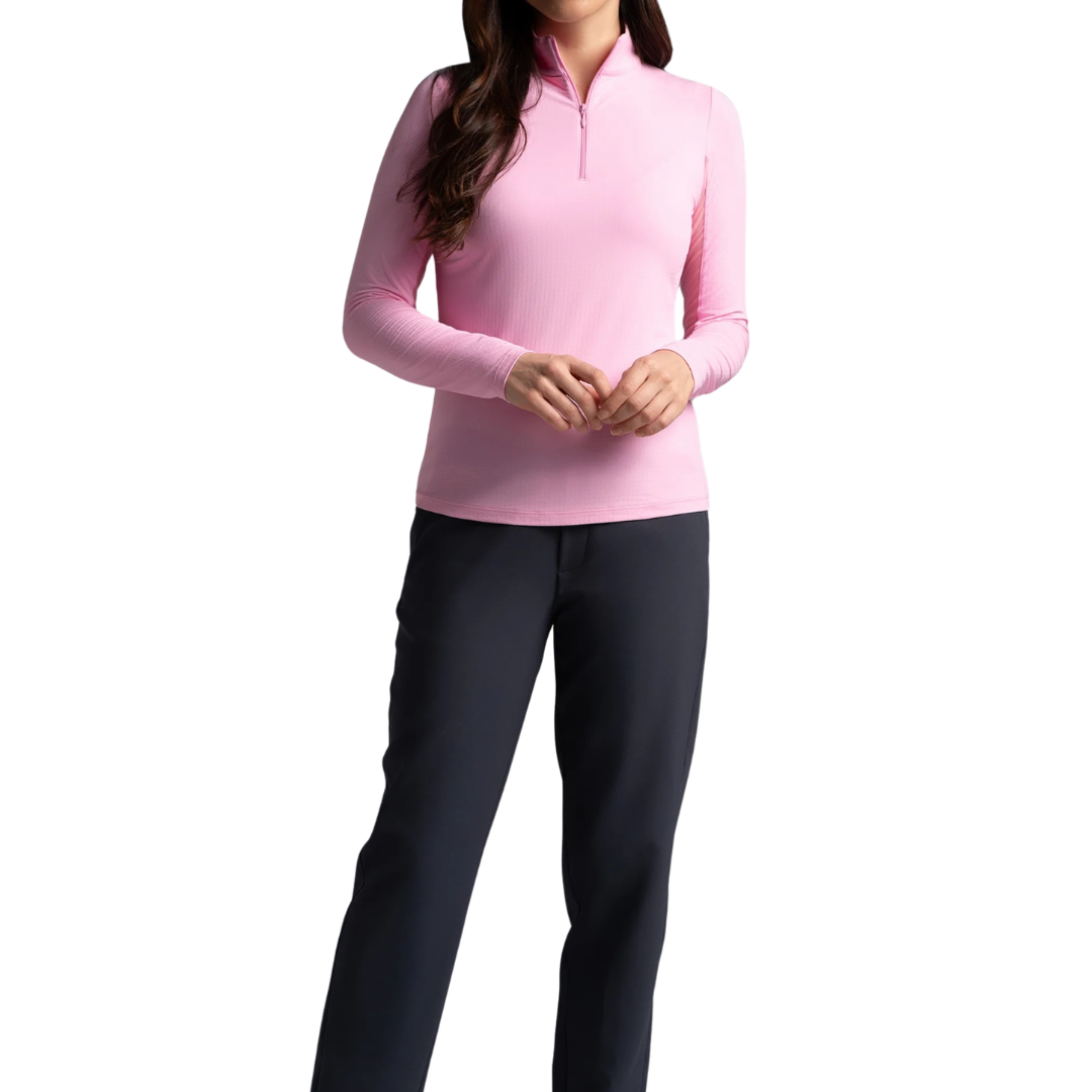 Ibkul Womens Long Sleeve Mock Polo