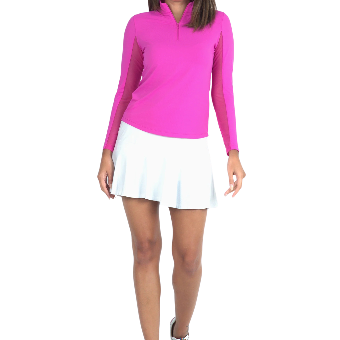 Ibkul Womens Long Sleeve Mock Polo