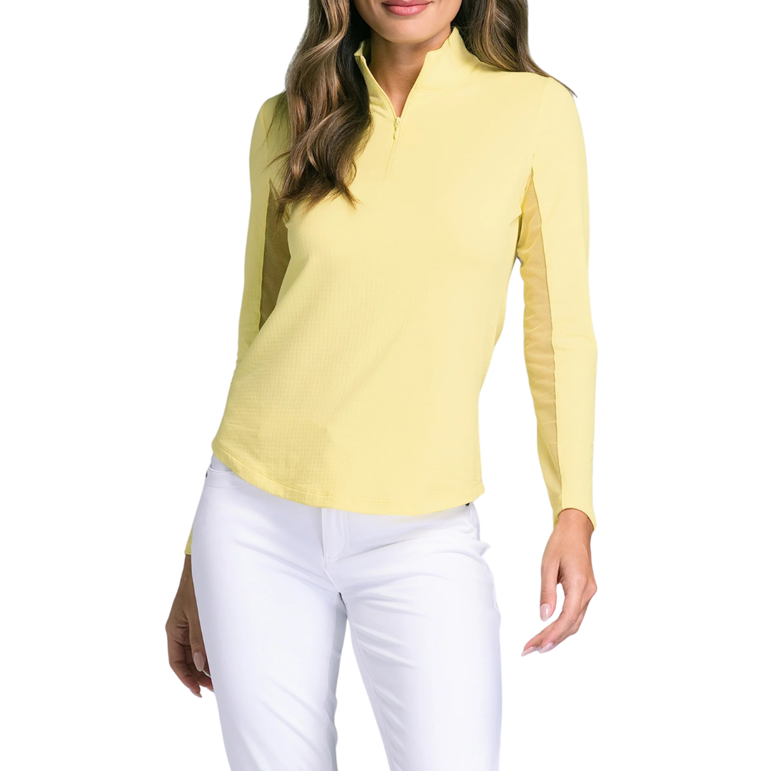 Ibkul Womens Long Sleeve Mock Polo