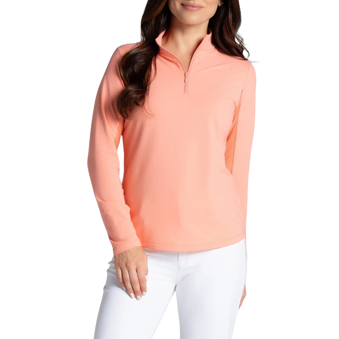 Ibkul Womens Long Sleeve Mock Polo