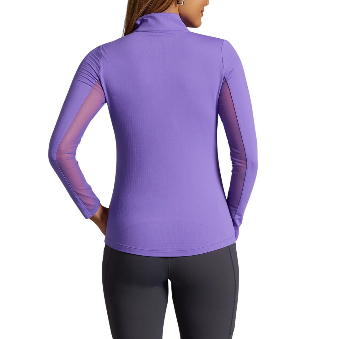 Ibkul Womens Long Sleeve Mock Polo