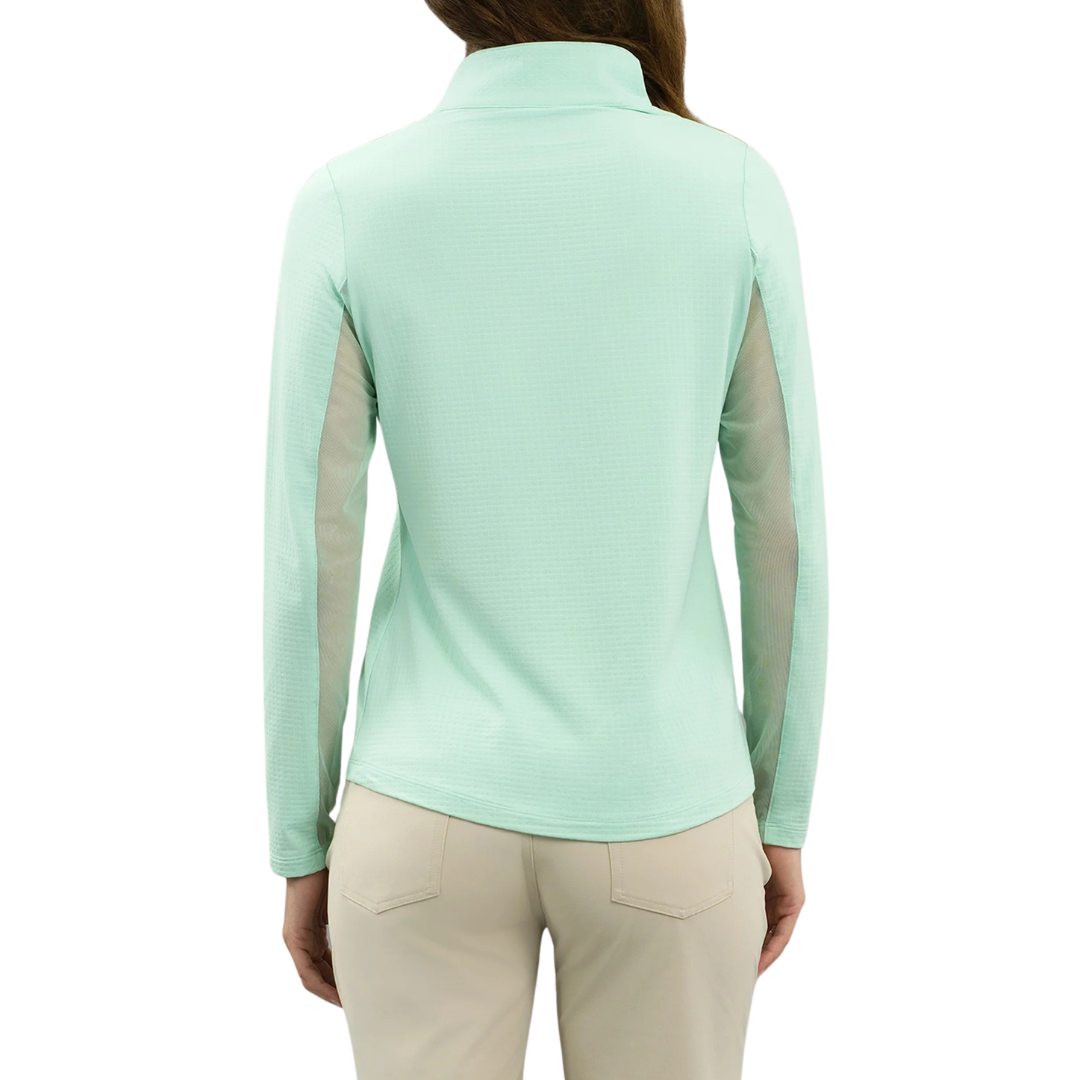 Ibkul Womens Long Sleeve Mock Polo