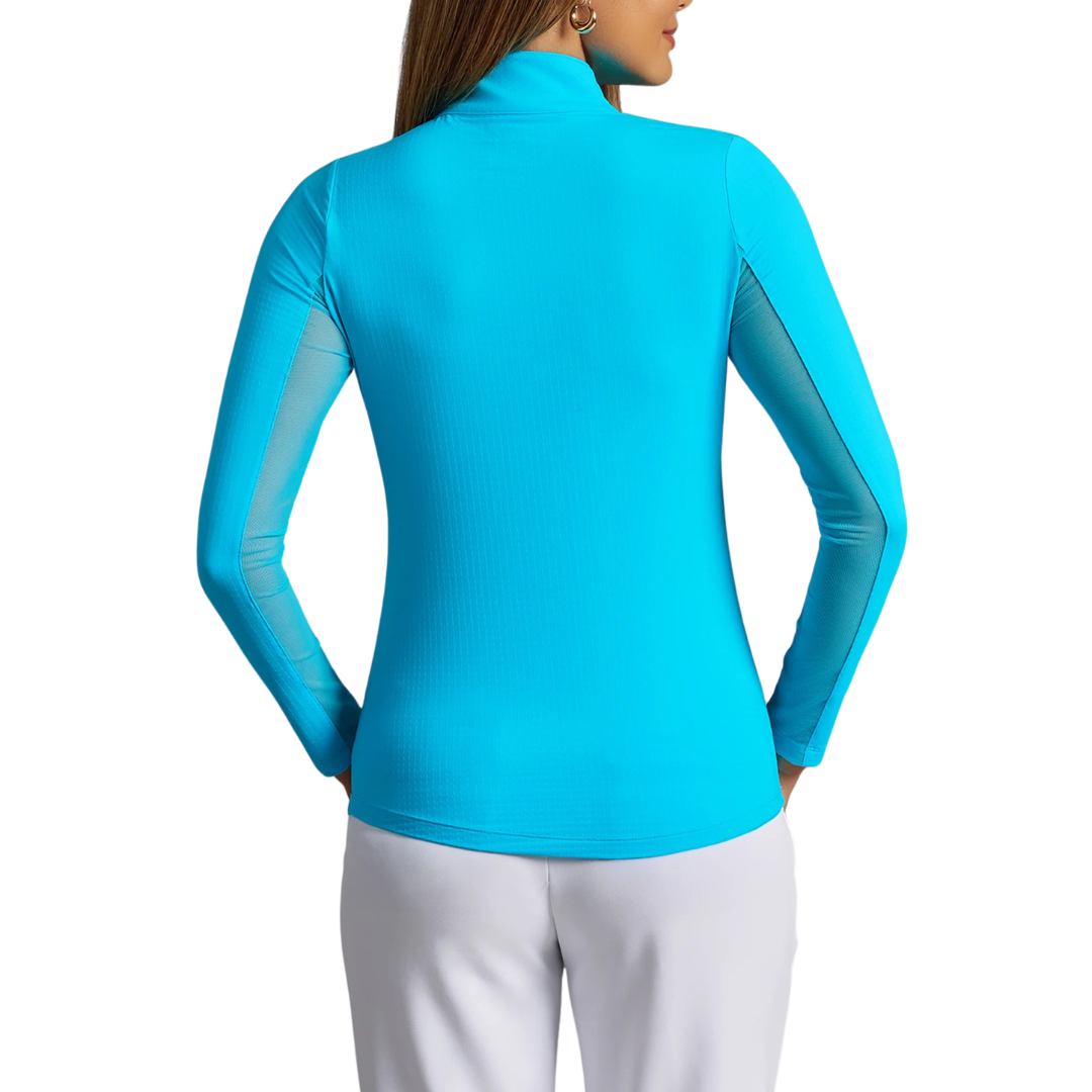 Ibkul Womens Long Sleeve Mock Polo