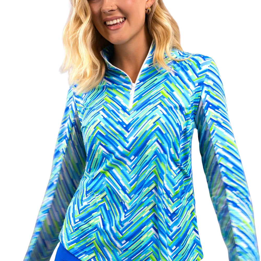 Ibkul Womens Robin Mock Neck Polo