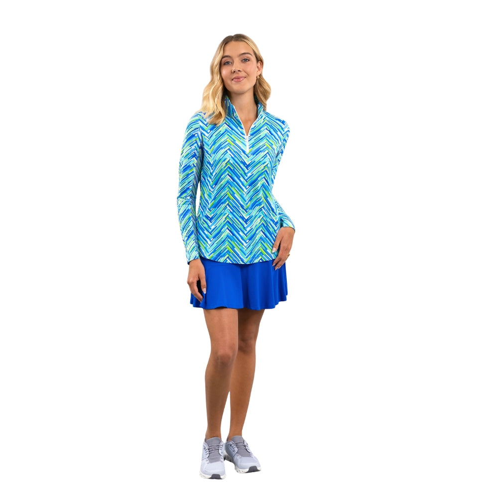 Ibkul Womens Robin Mock Neck Polo