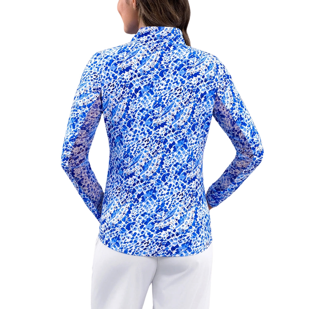 Ibkul Womens Yesenia Mock Neck Polo