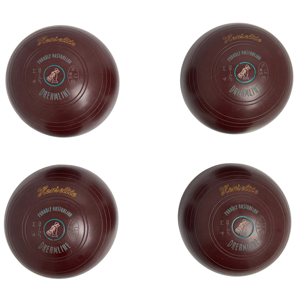 Henselite (Pre-Owned) Dreamline Lawn Bowls Size 4 Heavy Non-Gripped - Maroon J72-6Q Henselite