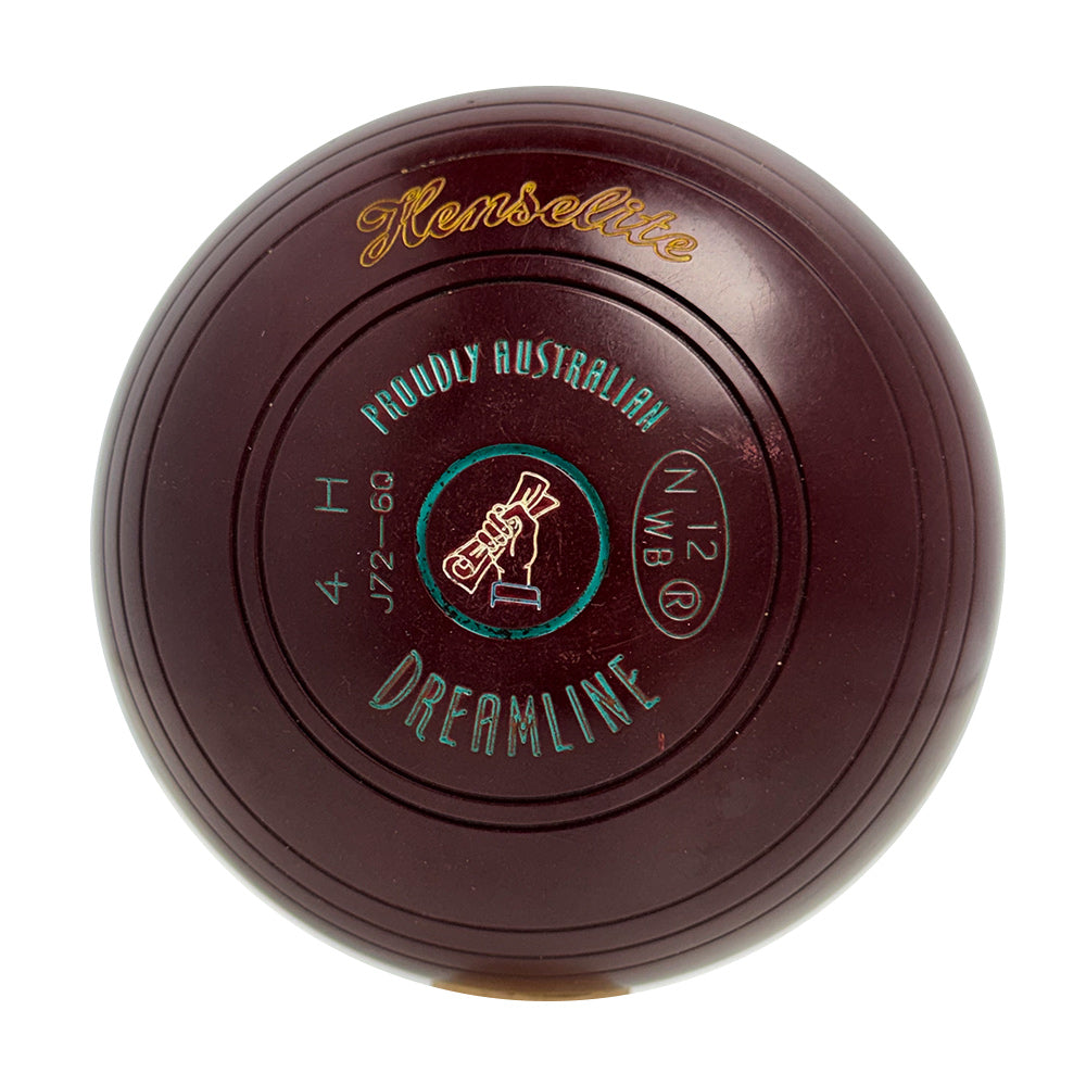 Henselite (Pre-Owned) Dreamline Lawn Bowls Size 4 Heavy Non-Gripped - Maroon J72-6Q