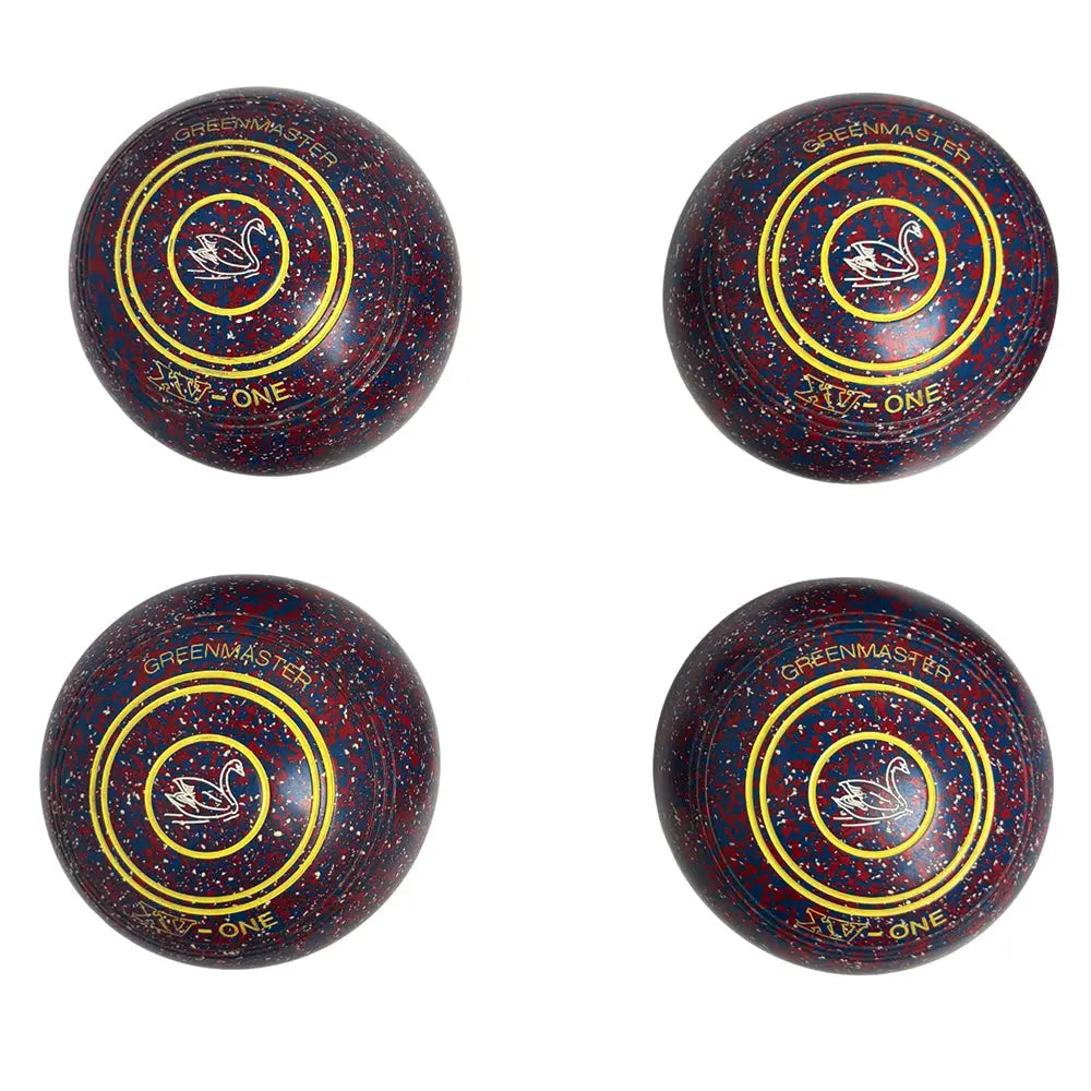 Greenmaster (Pre-Owned) XV-One Lawn Bowls Size 4 Heavy Non-Gripped - Red/Blue Speckle - Bowls City