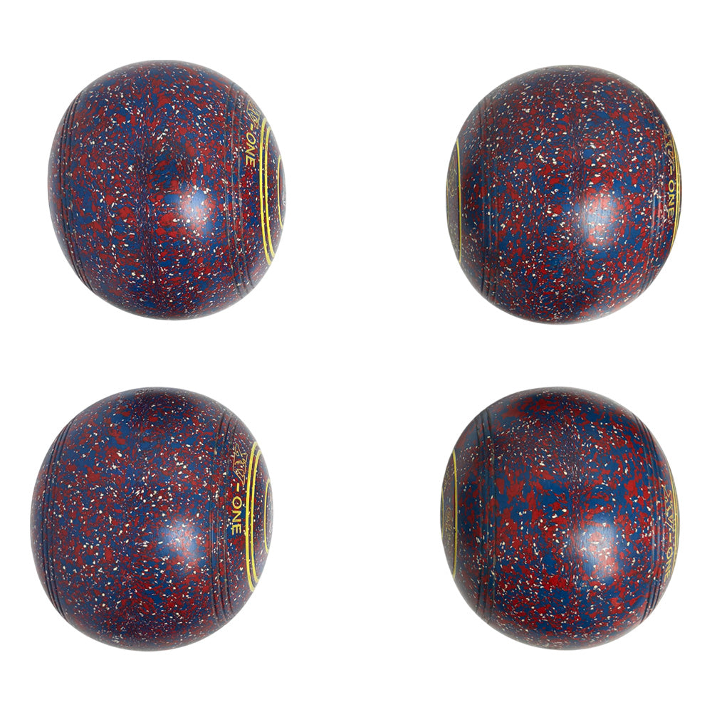 Greenmaster (Pre-Owned) XV-One Lawn Bowls Size 4 Heavy Non-Gripped - Red/Blue Speckle
