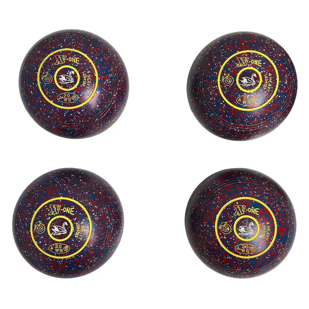 Greenmaster (Pre-Owned) XV-One Lawn Bowls Size 4 Heavy Non-Gripped - Red/Blue Speckle - Bowls City