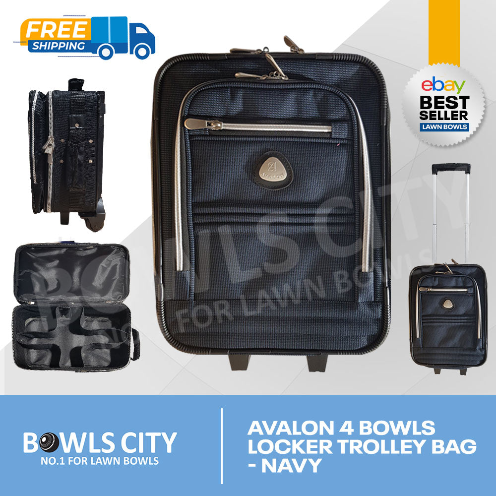 FREE AU POST! 4 Bowls Navy Bag  Trolley Tele. Handle + Wheels, Lightweight
