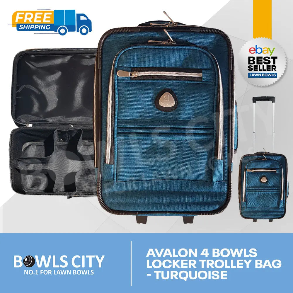 FREE AU POST! No 1 Bowls Bag with Wheels, Turquoise Fits in Locker, - Bowls City