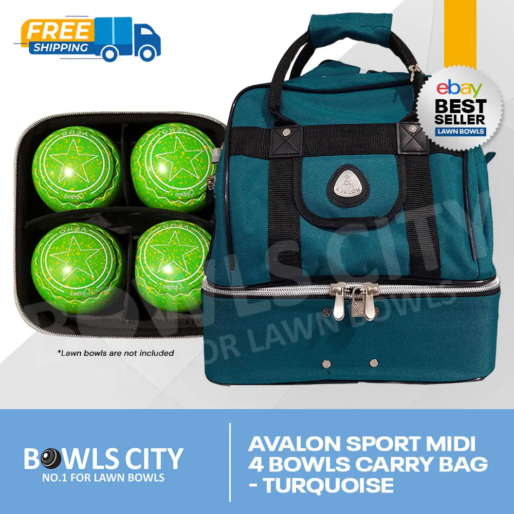 FREE AU SHIPPING! Compact Style Turquoise Lawn Bowls Bag. Fit 4 Bowls Avalon