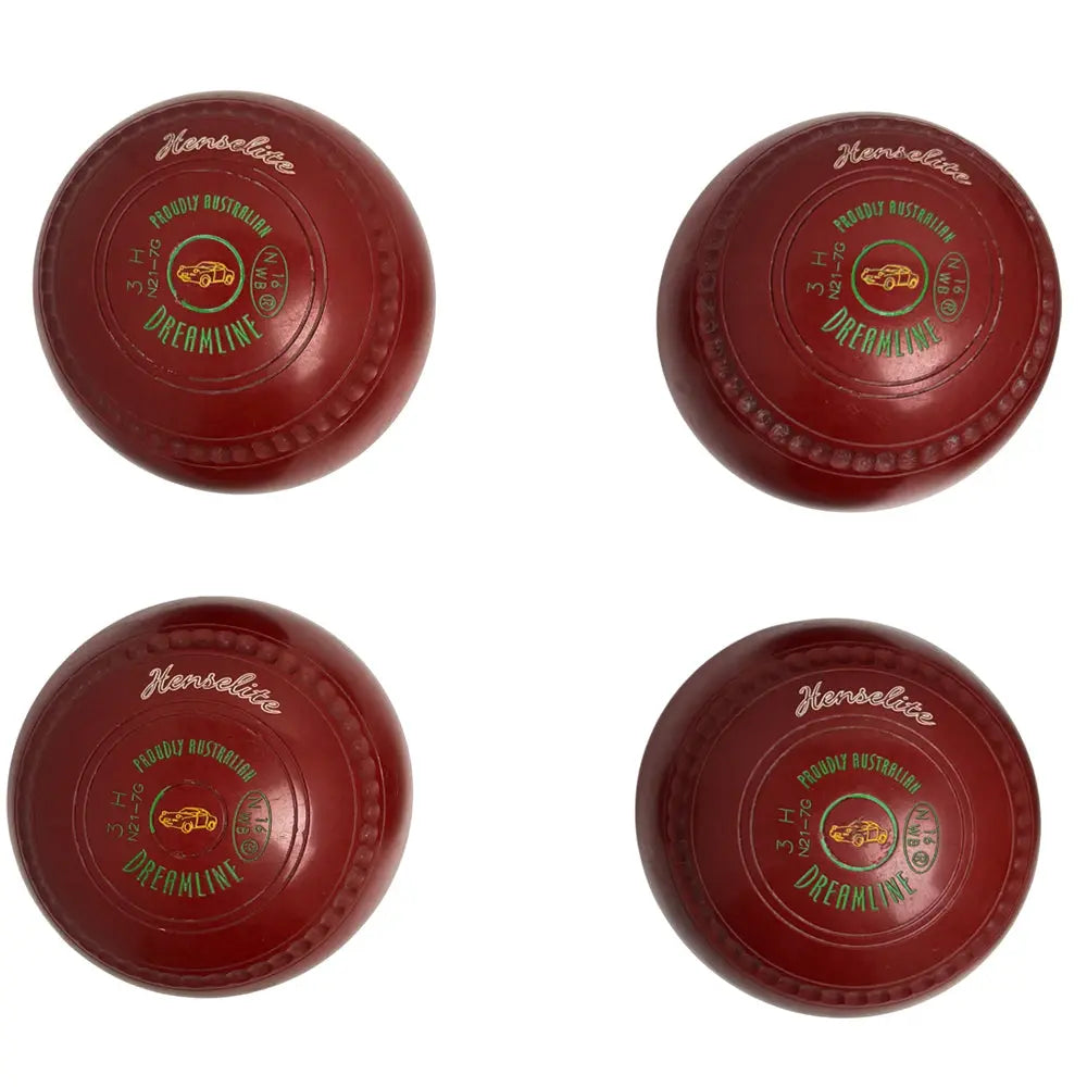 Henselite (Pre-Owned) Dreamline Lawn Bowls Size 3 Heavy Gripped - Maroon - Bowls City