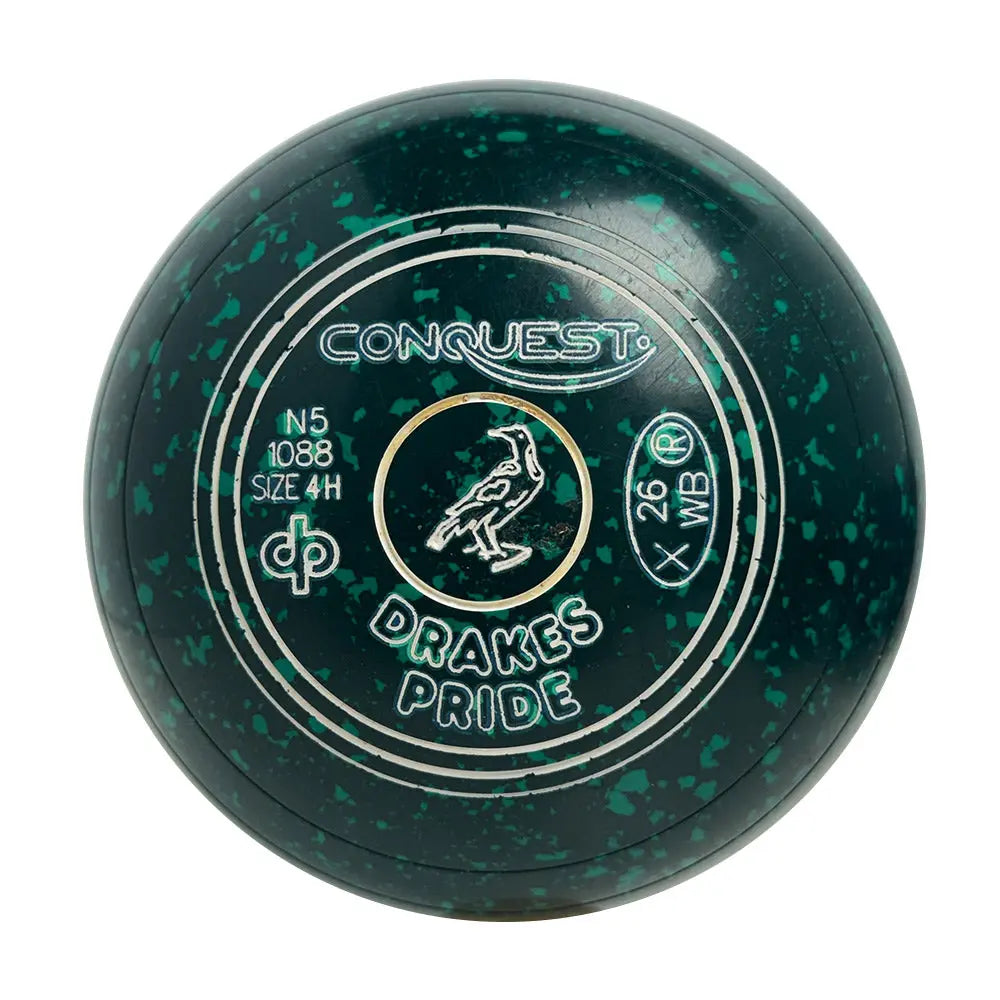 Drakes Pride (Pre-Owned) Conquest Lawn Bowls 4 Heavy Non-Gripped Green Speckle N5-1088 Drakes Pride