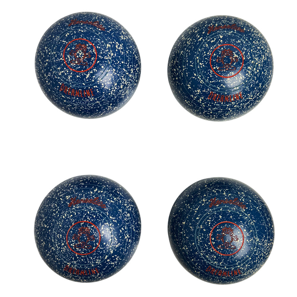 Henselite (Pre-Owned) Dreamline Lawn Bowls Size 4 Heavy Non-Gripped - Blue/White PO7-2f Henselite