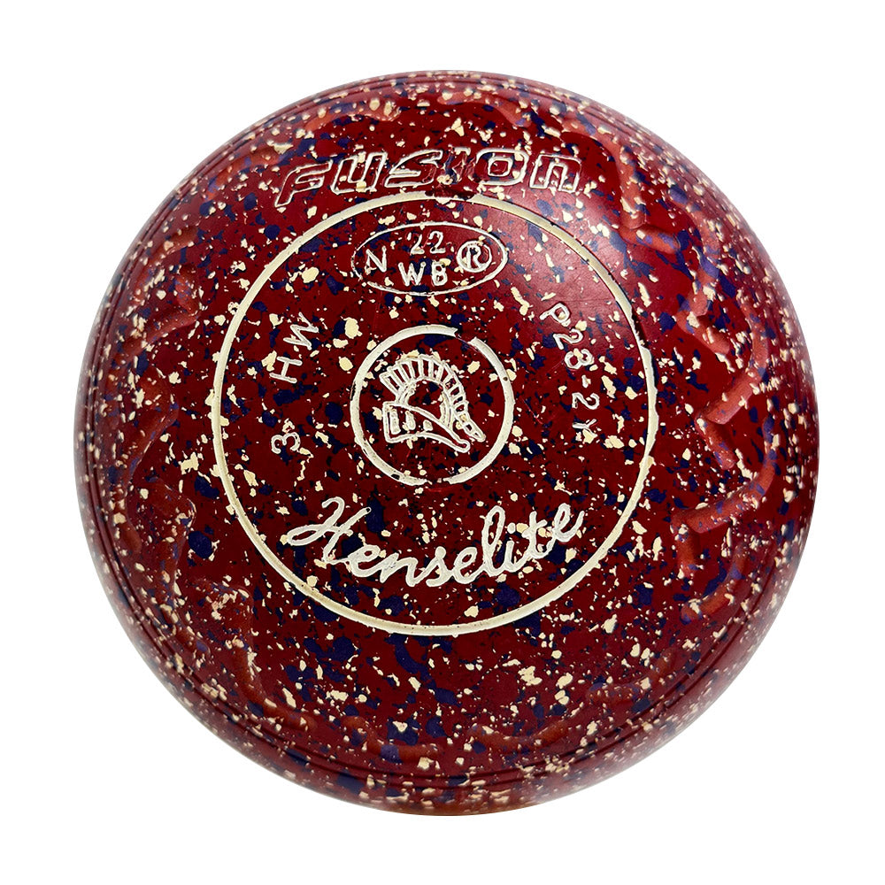 Henselite (Pre-Owned) Fusion Lawn Bowls Size 3 Heavy Gripped - Maroon P23-2Y