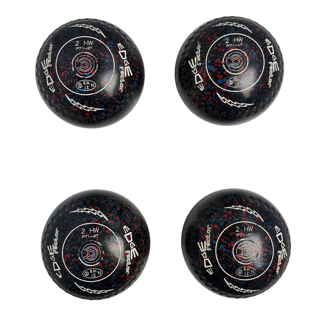 Edge (Pre-Owned) Factor Lawn Bowls Size 2 Heavy Gripped - Black Speckle - Bowls City