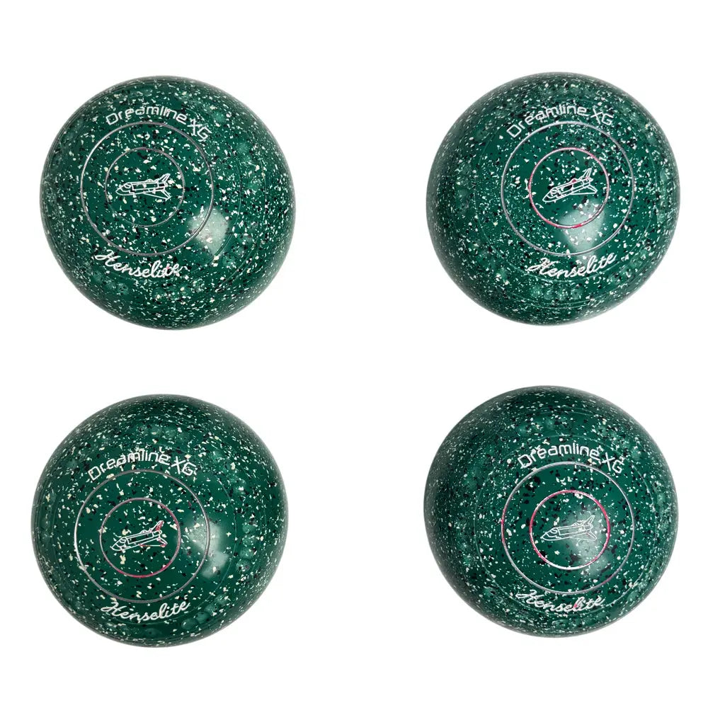Henselite (Pre-Owned) Dreamline XG Lawn Bowls Size 4 Heavy Gripped - Green Speckle P77-6T - Bowls City